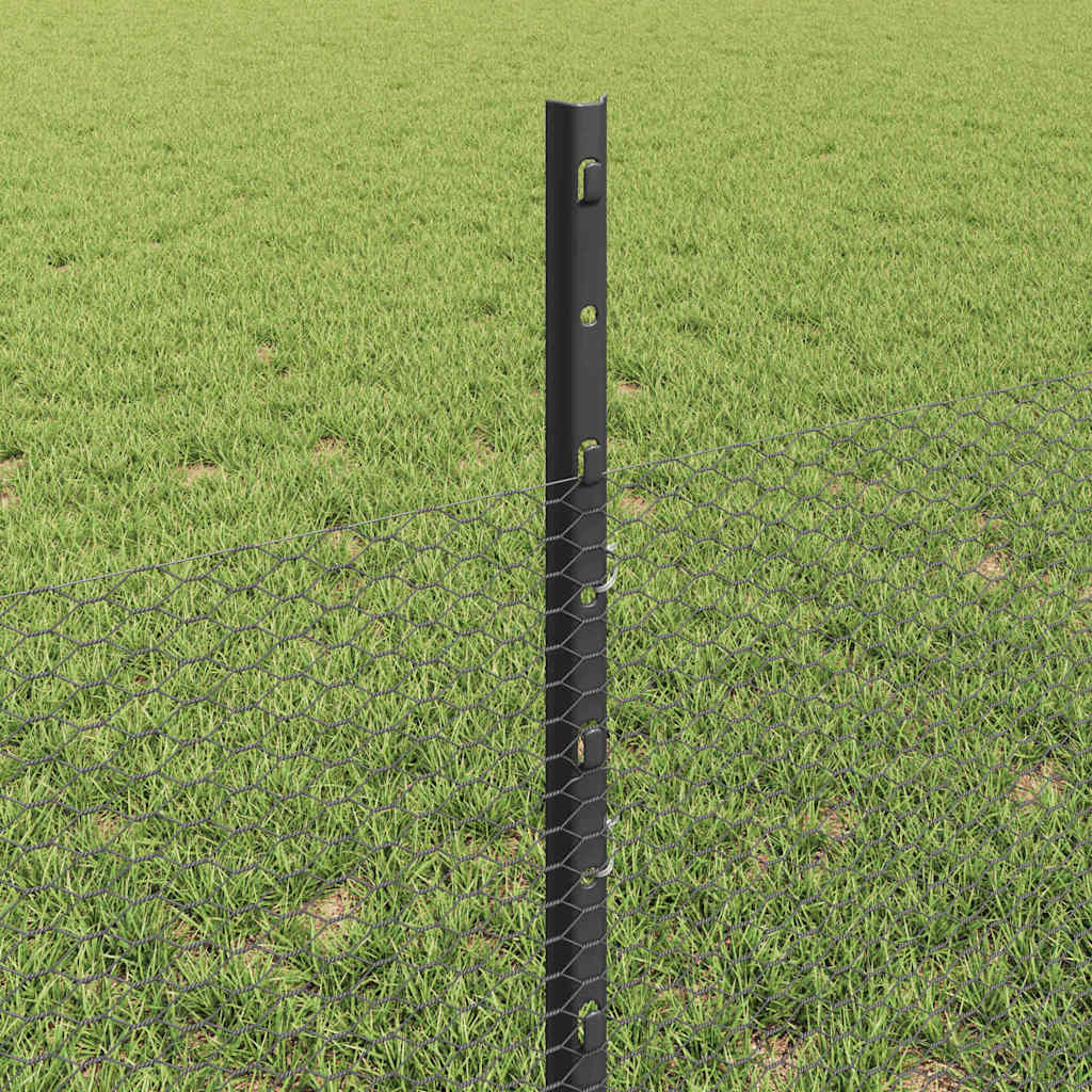 Heksagonalna ograda s stubom 25 x 0,5 m Čelik premazan PVC-om