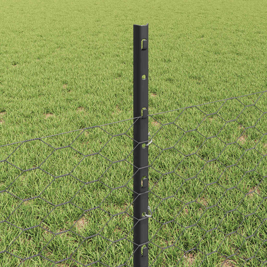 Heksagonalna ograda s stubom 25 x 0,5 m Čelik premazan PVC-om
