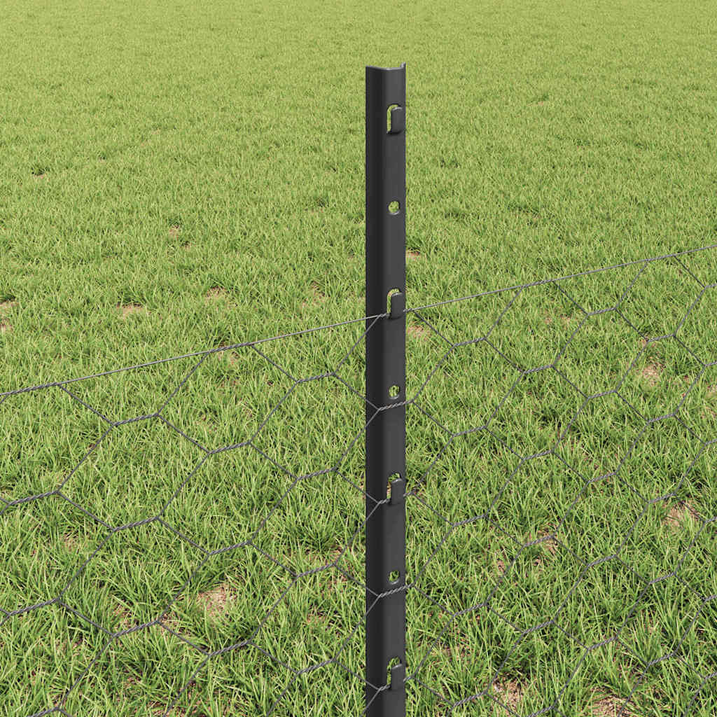 Heksagonalna ograda s stubom 25 x 0,5 m Čelik premazan PVC-om