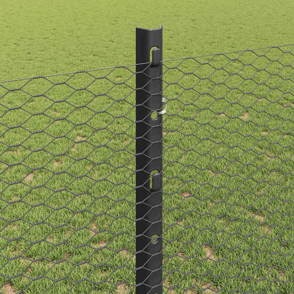 Heksagonalna ograda s stubom 25 x 1,2 m Čelik premazan PVC-om