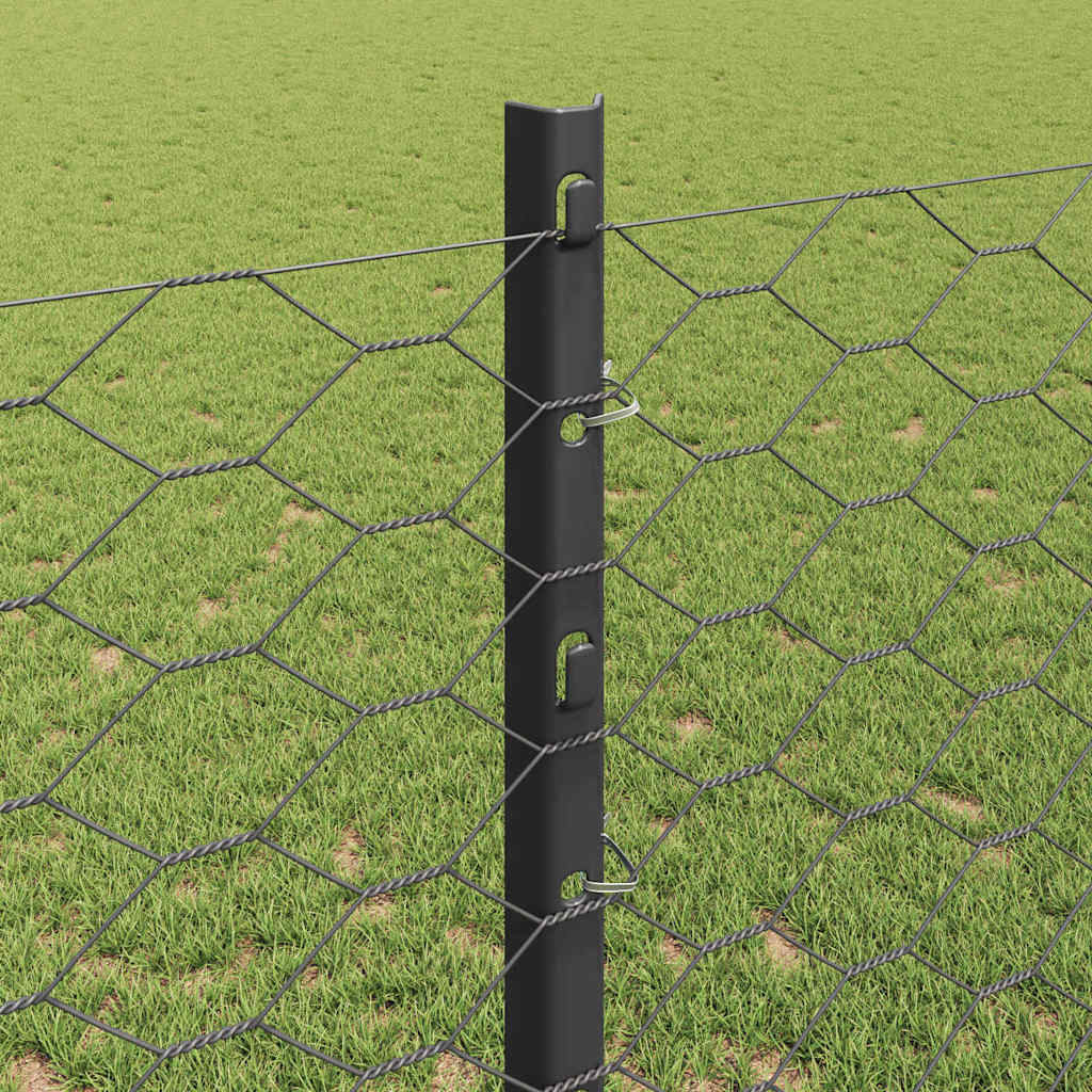 Heksagonalna ograda s stubom 25 x 1,2 m Čelik premazan PVC-om