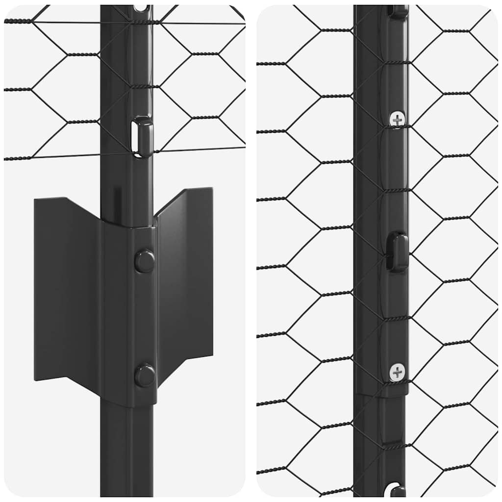 Heksagonalna ograda s stubom 25 x 1,4 m Čelik premazan PVC-om