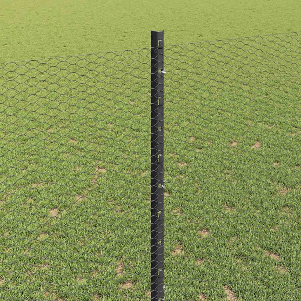 Heksagonalna ograda s stubom 25 x 1,4 m Čelik premazan PVC-om