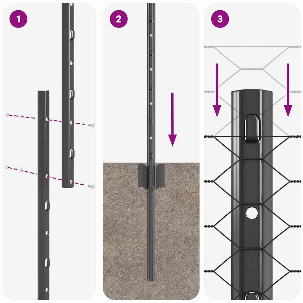 Heksagonalna ograda s stubom 25 x 1,4 m Čelik premazan PVC-om
