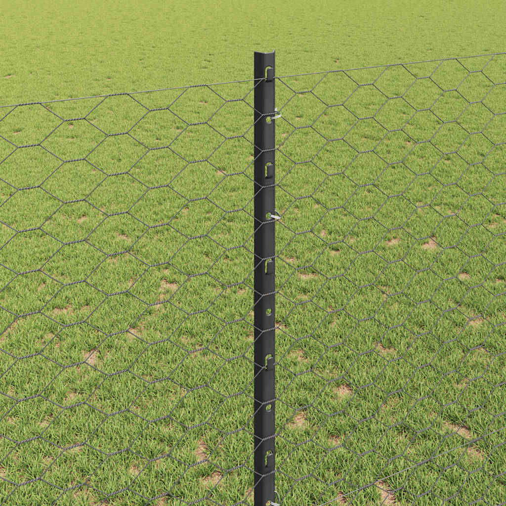 Heksagonalna ograda s stubom 25 x 1,4 m Čelik premazan PVC-om