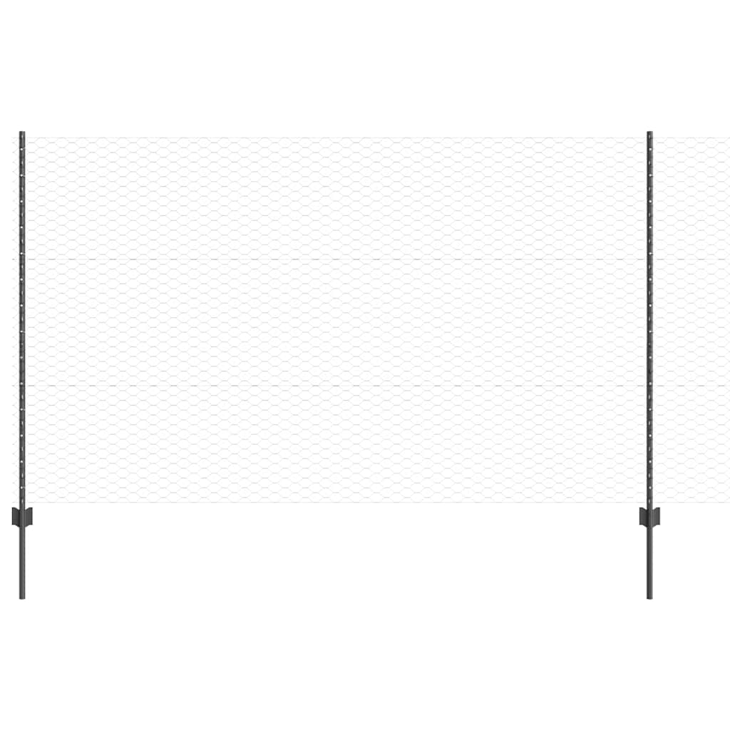Heksagonalna ograda s stubom 25 x 1,4 m Čelik premazan PVC-om