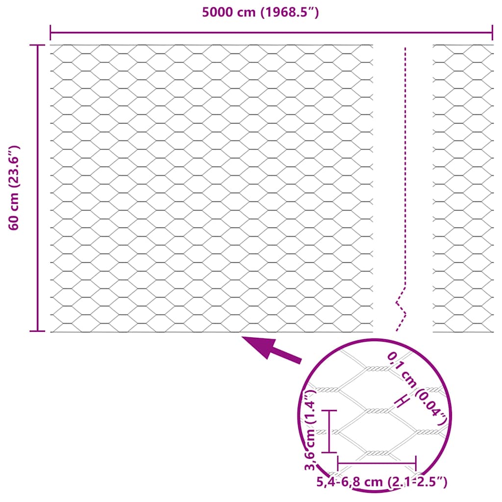 Zavarena žičana ograda 50 x 0,6 m (Š x V) Čelik premazan PVC-om