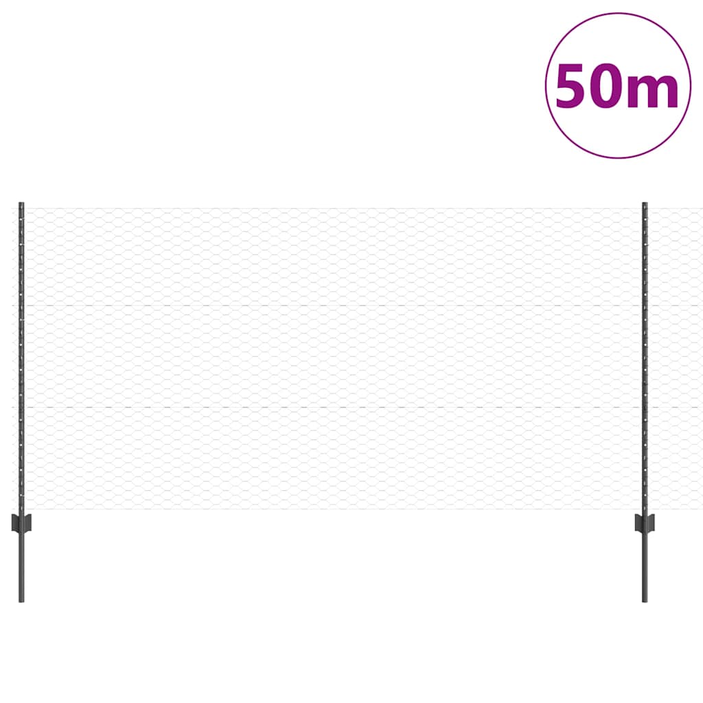 Heksagonalna ograda s stubom 50 x 1,2 m Čelik premazan PVC-om