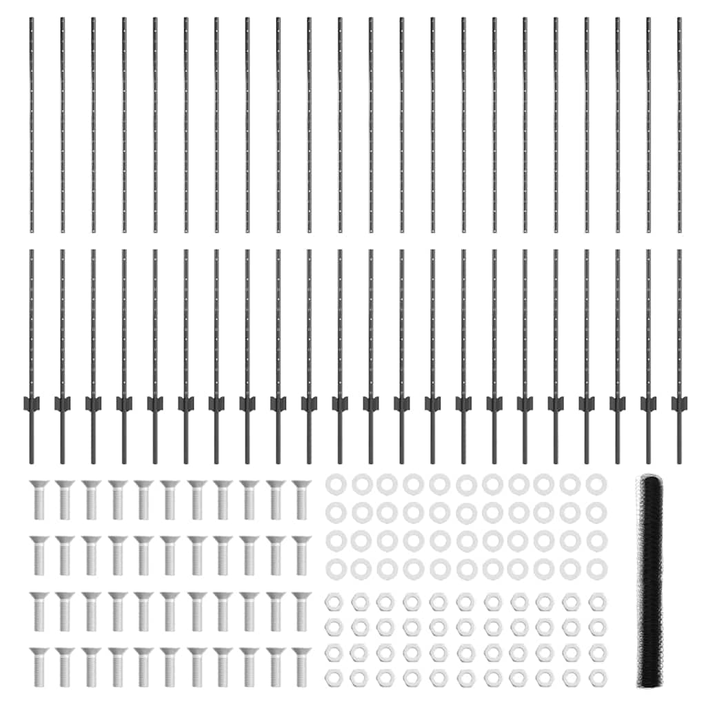 Heksagonalna ograda s stubom 50 x 1,6 m Čelik premazan PVC-om