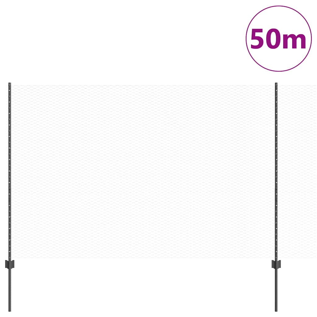 Heksagonalna ograda s stubom 50 x 1,6 m Čelik premazan PVC-om