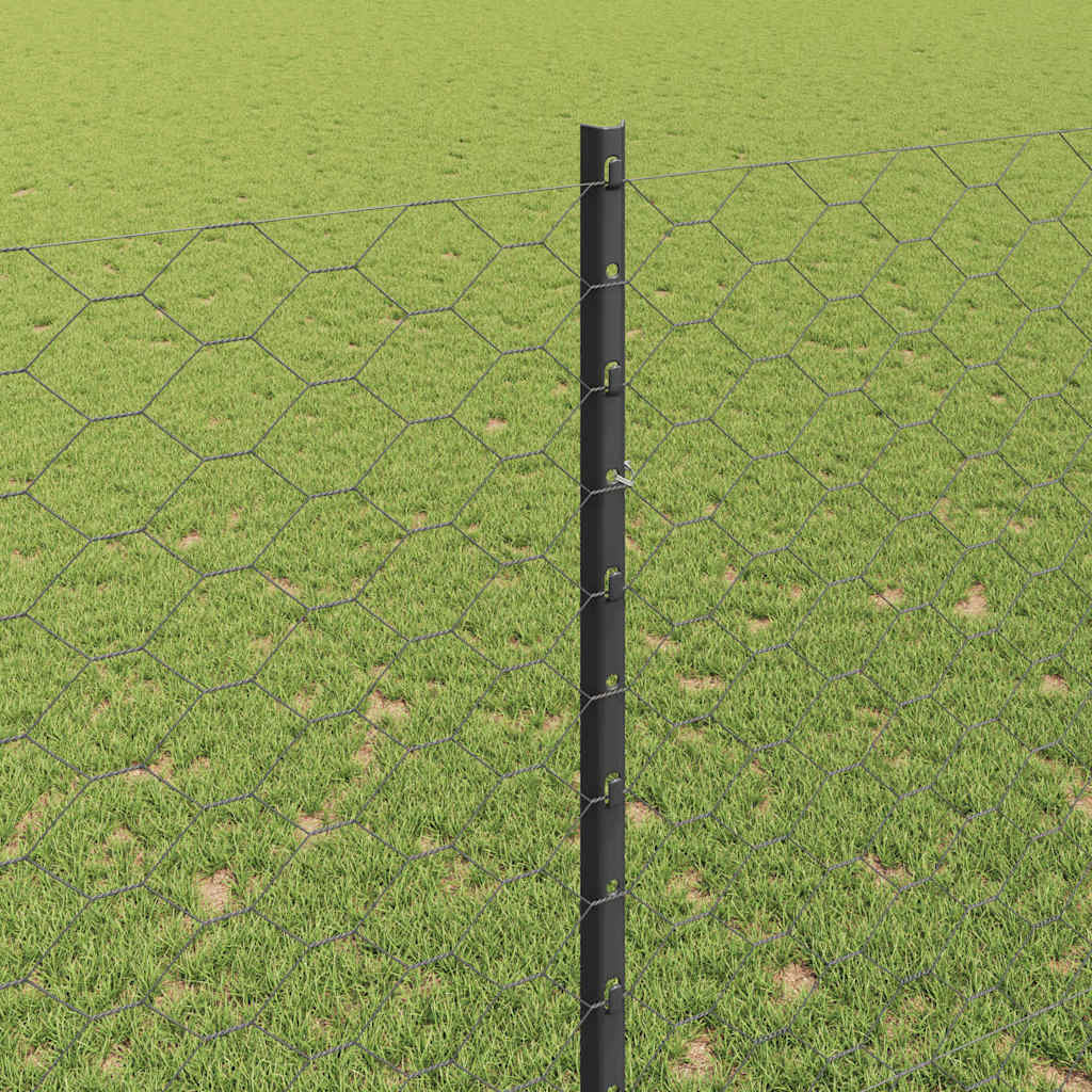 Heksagonalna ograda s stubom 100 x 1,5 m Čelik premazan PVC-om