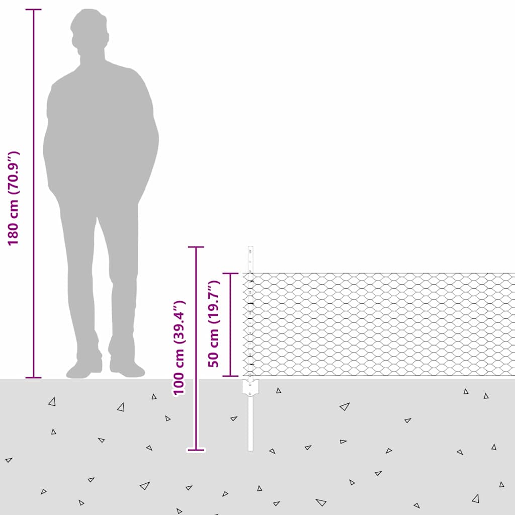Zavarena žičana ograda 10 x 0,5 m (Š x V) Vruće pocinčani čelik