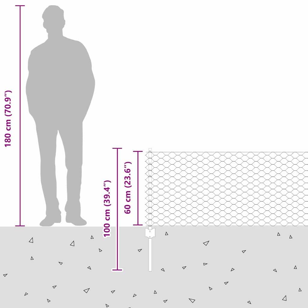 Zavarena žičana ograda 10 x 0,6 m (Š x V) Vruće pocinčani čelik
