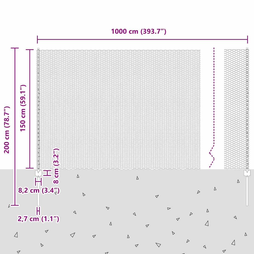 Zavarena žičana ograda 10 x 1,5 m (Š x V) Vruće pocinčani čelik