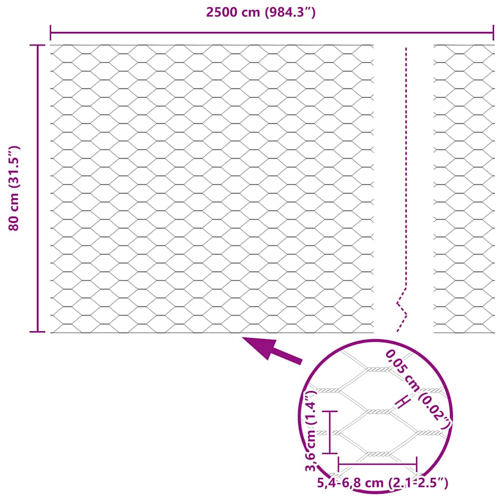 Zavarena žičana ograda 25 x 0,8 m (Š x V) Vruće pocinčani čelik
