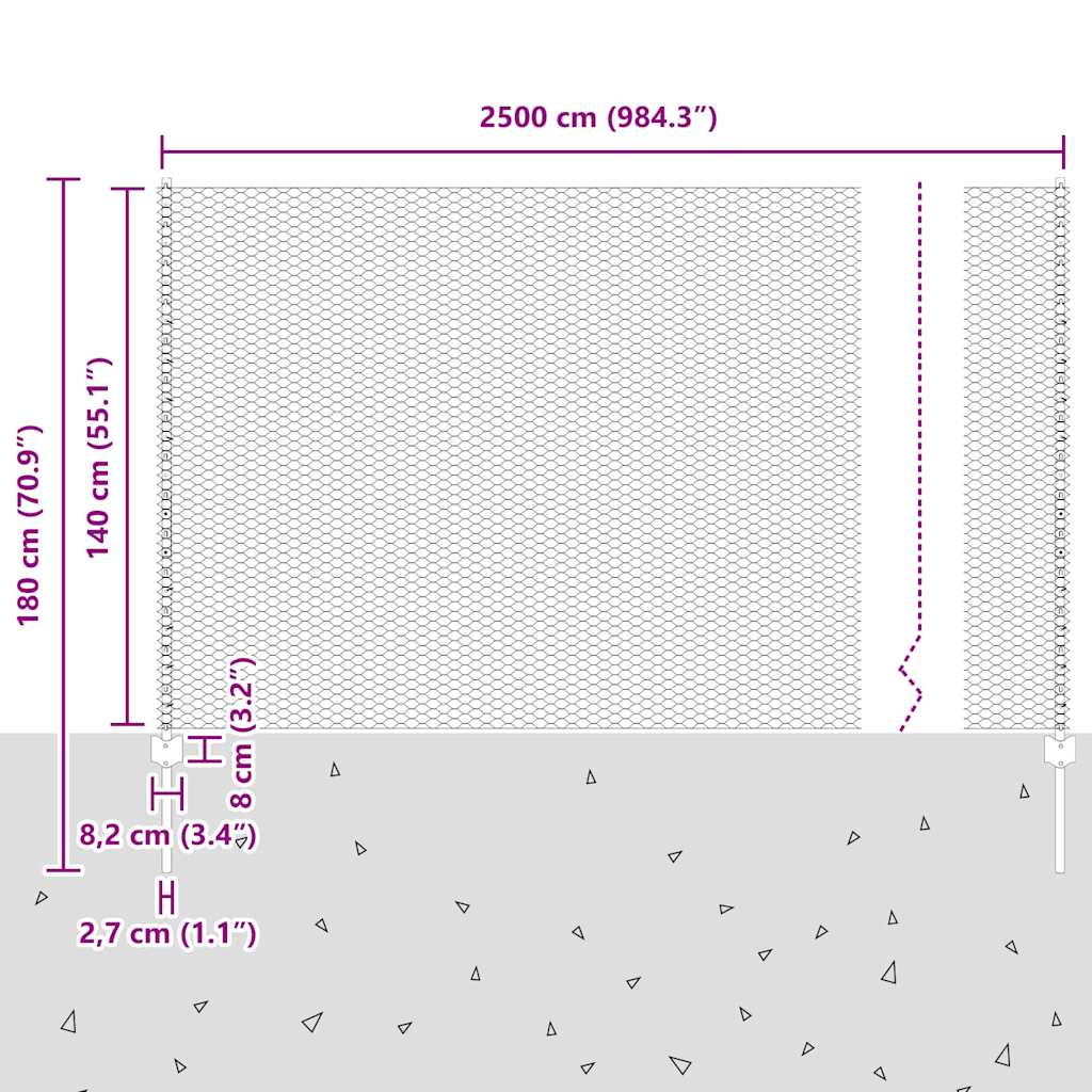 Zavarena žičana ograda 25 x 1,4 m (Š x V) Vruće pocinčani čelik