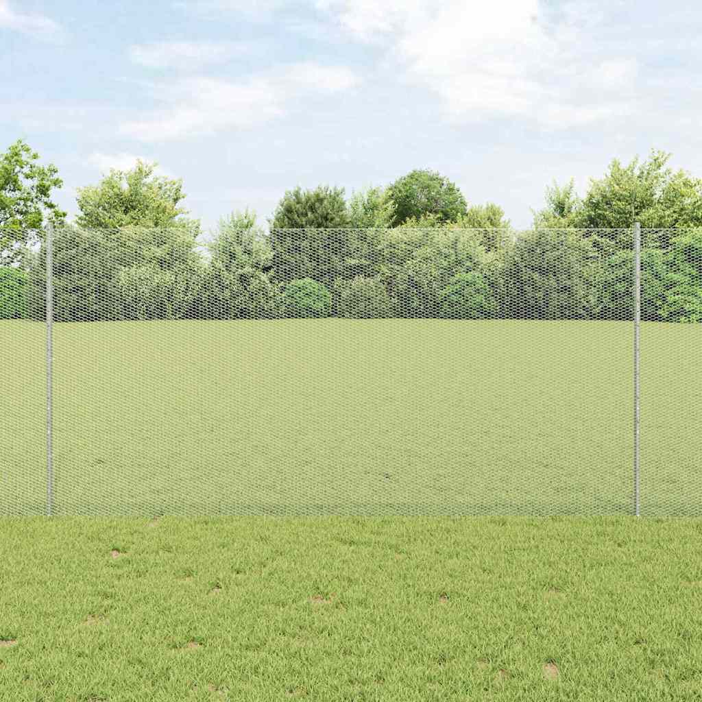 Heksagonalna ograda s stubom 50 x 1,2 m Pocinčani čelik Srebrna
