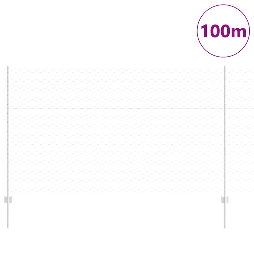 Heksagonalna ograda s stubom 100 x 1,4 m Pocinčani čelik Mreža