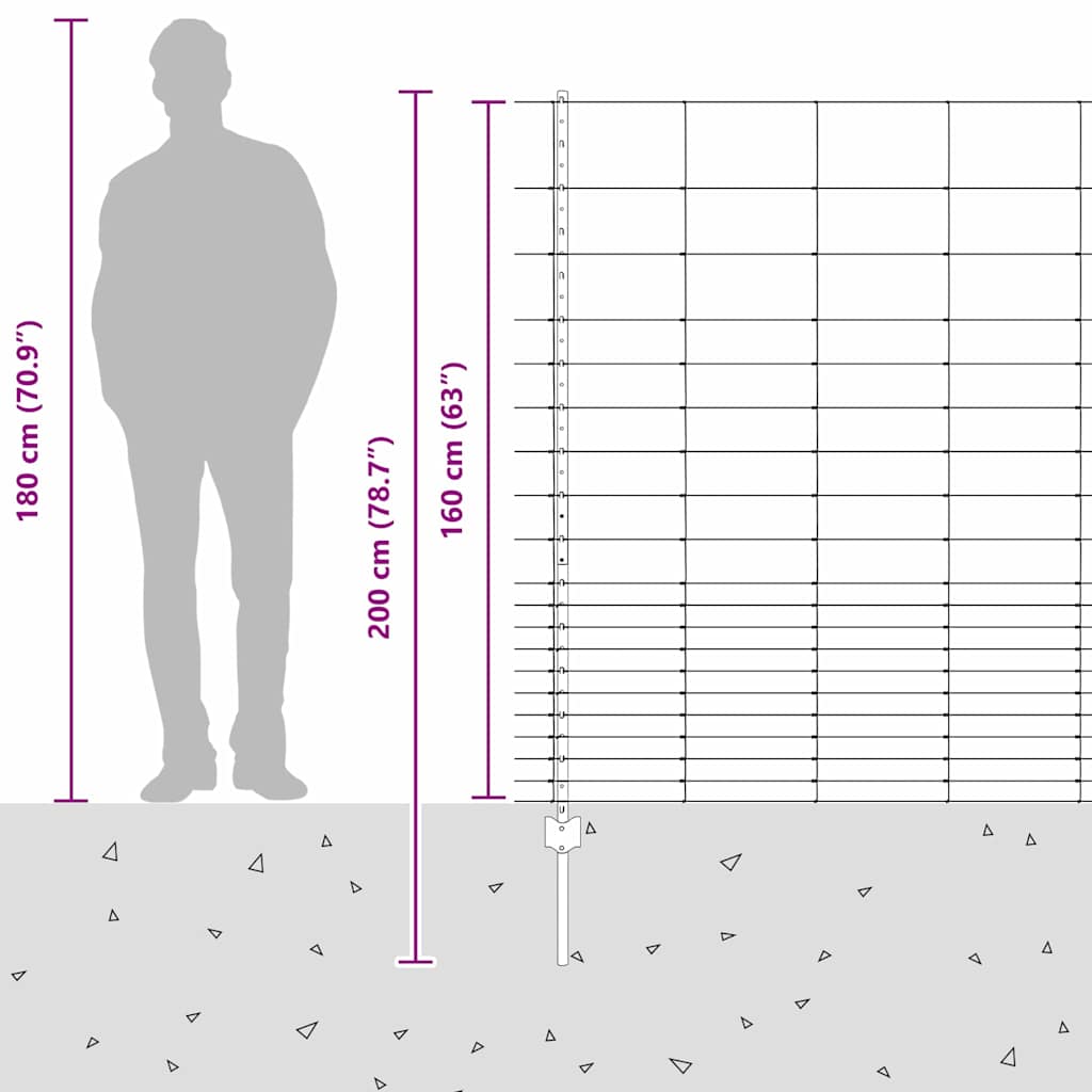 Vanjska divlja ograda s stupovima 25 x 1,6 m Pocinčani čelik