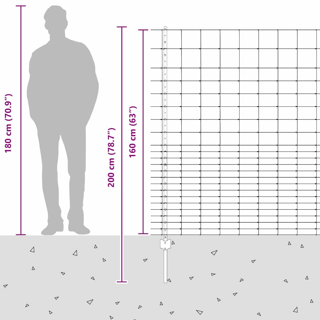 Vanjska divlja ograda s stupovima 25 x 1,6 m Pocinčani čelik