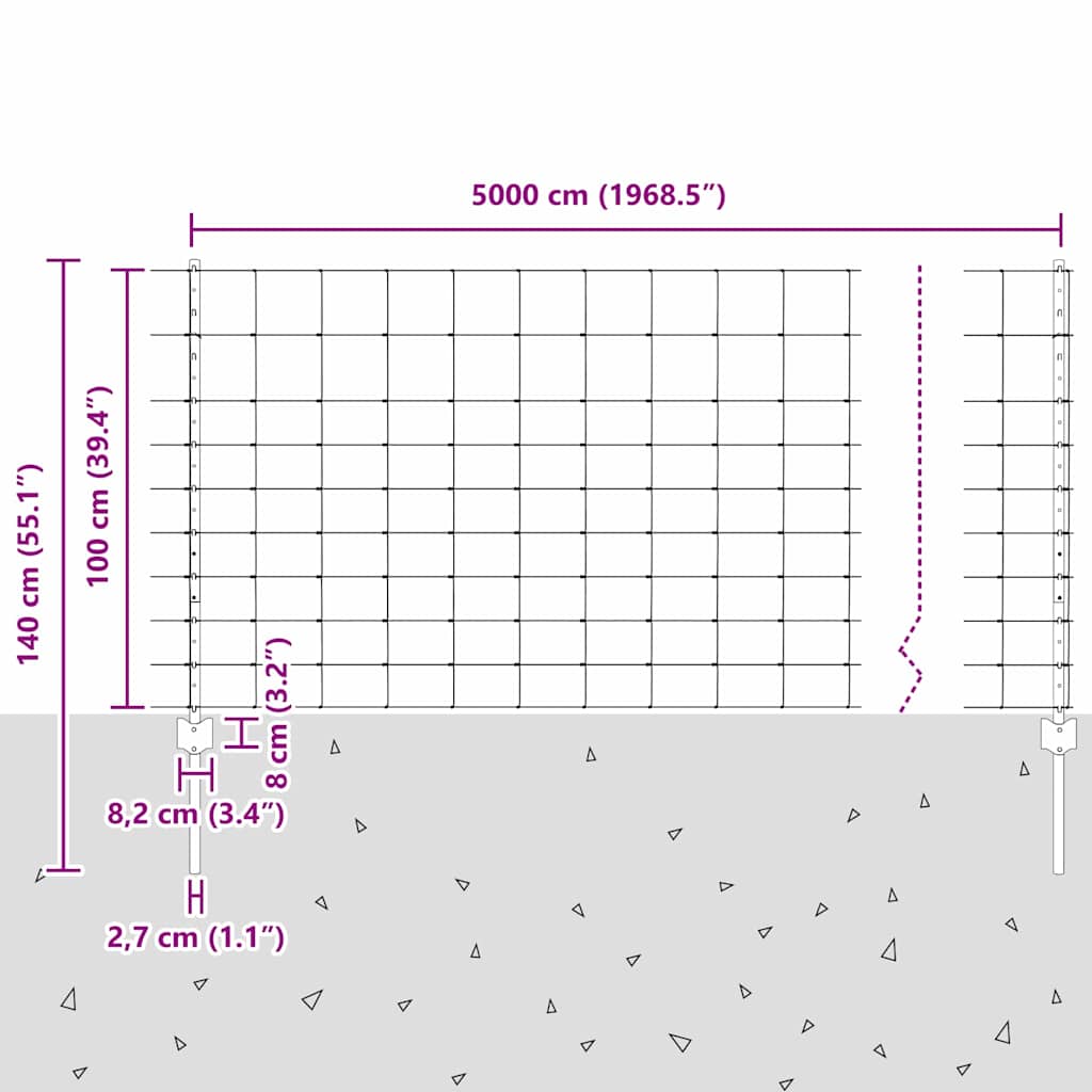 Divlja Ograde s Stupovima 50 x 1 m (Š x V)