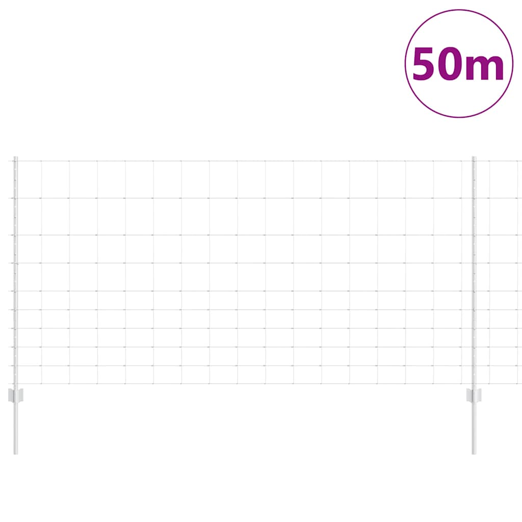 Vanjska divlja ograda s stupovima 50 x 1,2 m Pocinčani čelik