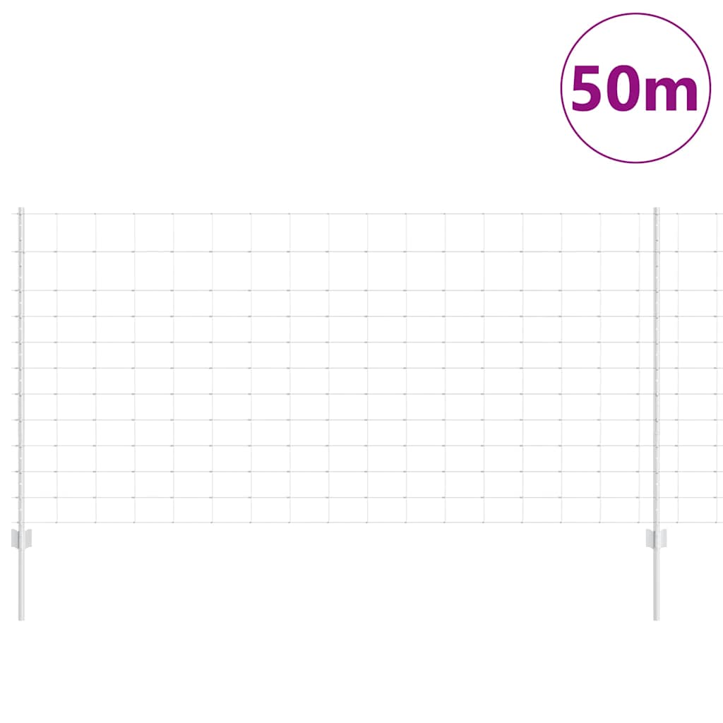 Vanjska divlja ograda s stupovima 50 x 1,2 m Pocinčani čelik