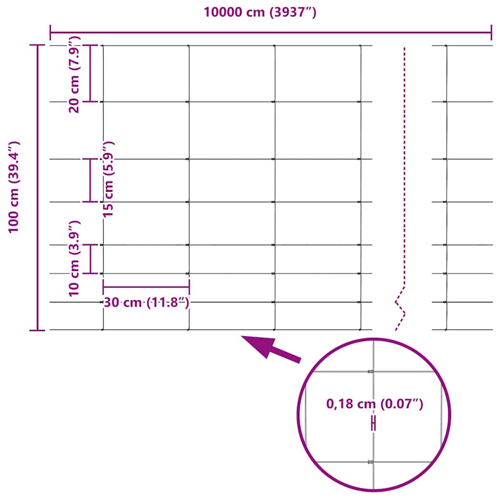 Divlja Ograde s Stupovima 100 x 1 m (Š x V)
