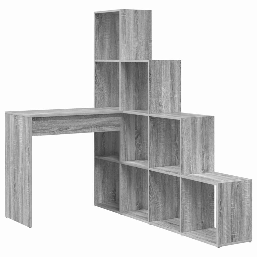 Kutni stol s policom Siva Sonoma 101,5 x 149,5 x 149,5 cm