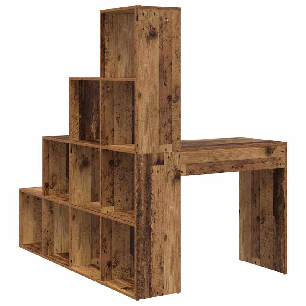 Kutni stol s policom Staro drvo 101,5 x 149,5 x 149,5 cm