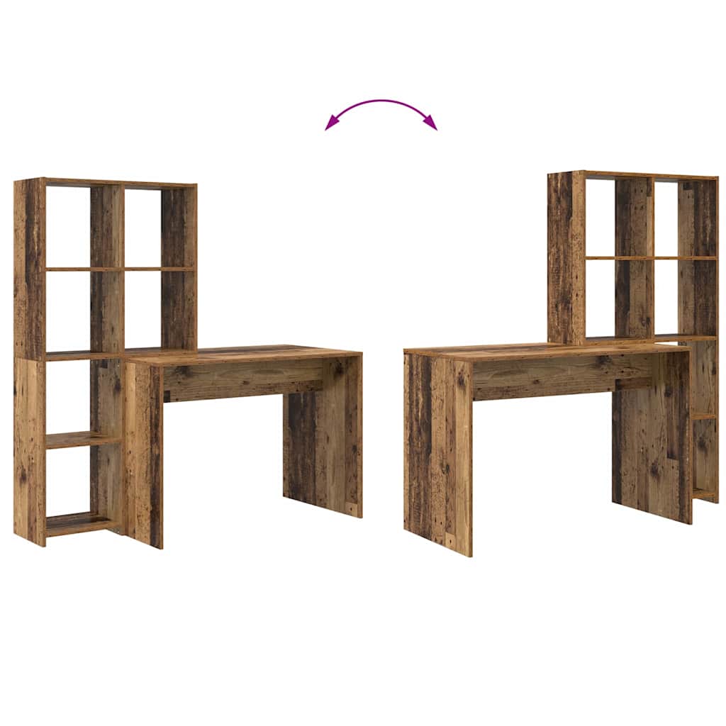 Stol s policom Staro drvo 138,5 x 55 x 143 cm Konstruirano drvo