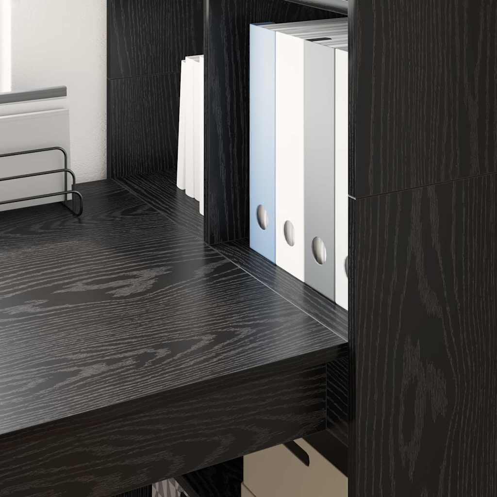 Stol s policom Crni hrast 122 x 67 x 145 cm Konstruirano drvo