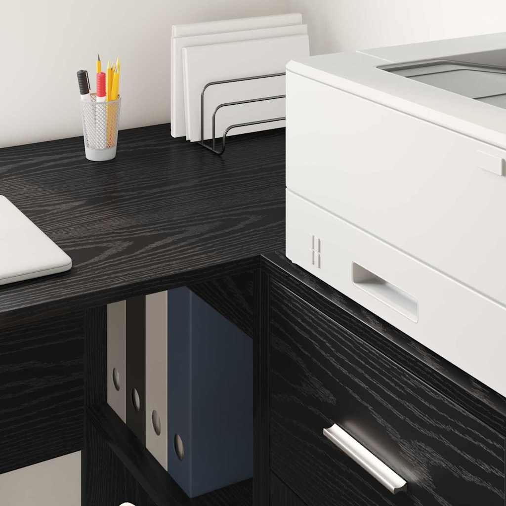 Kutni stol s ladicama Crni hrast 102 x 88 x 75 cm