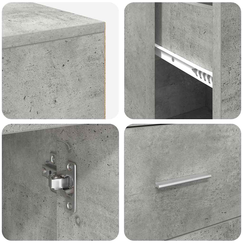 Kutni stol s ladicama Betonski sivi 102 x 88 x 75 cm
