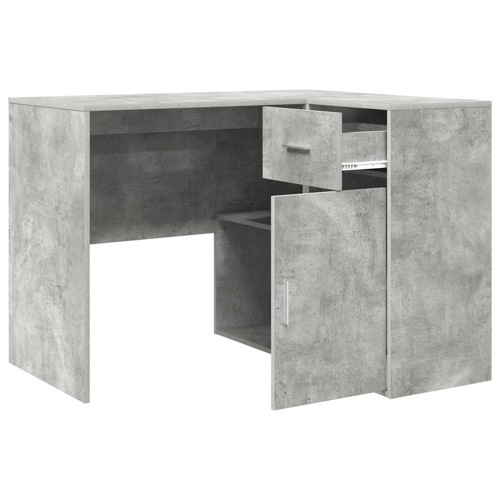 Kutni stol s ladicama Betonski sivi 102 x 88 x 75 cm