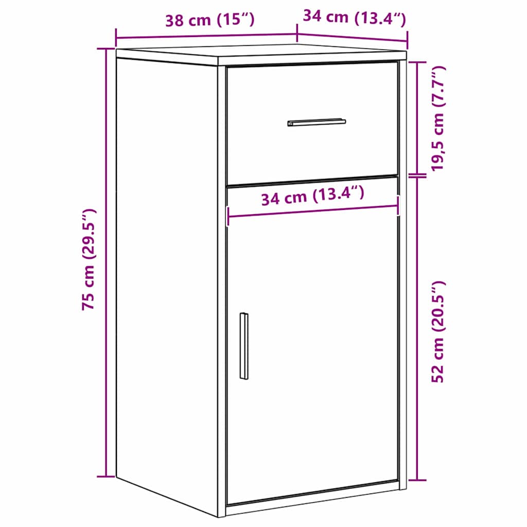 Kutni stol s ladicama Betonski sivi 102 x 88 x 75 cm