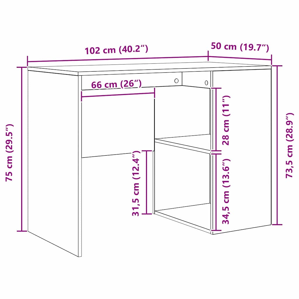 Kutni stol s ladicama Staro drvo 102 x 88 x 75 cm