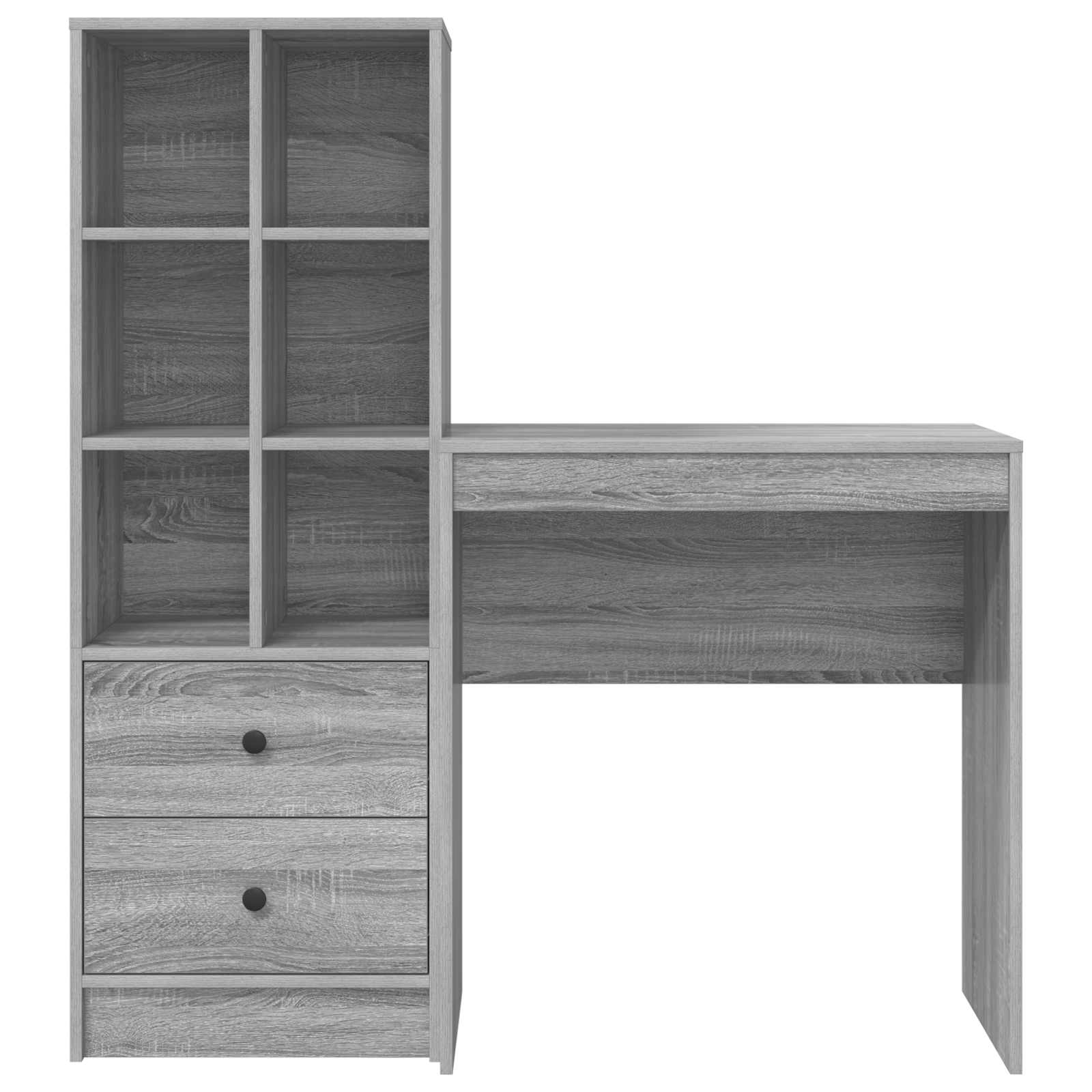 Stol s ladicama s policom s pohranom 2 pcs Siva Sonoma