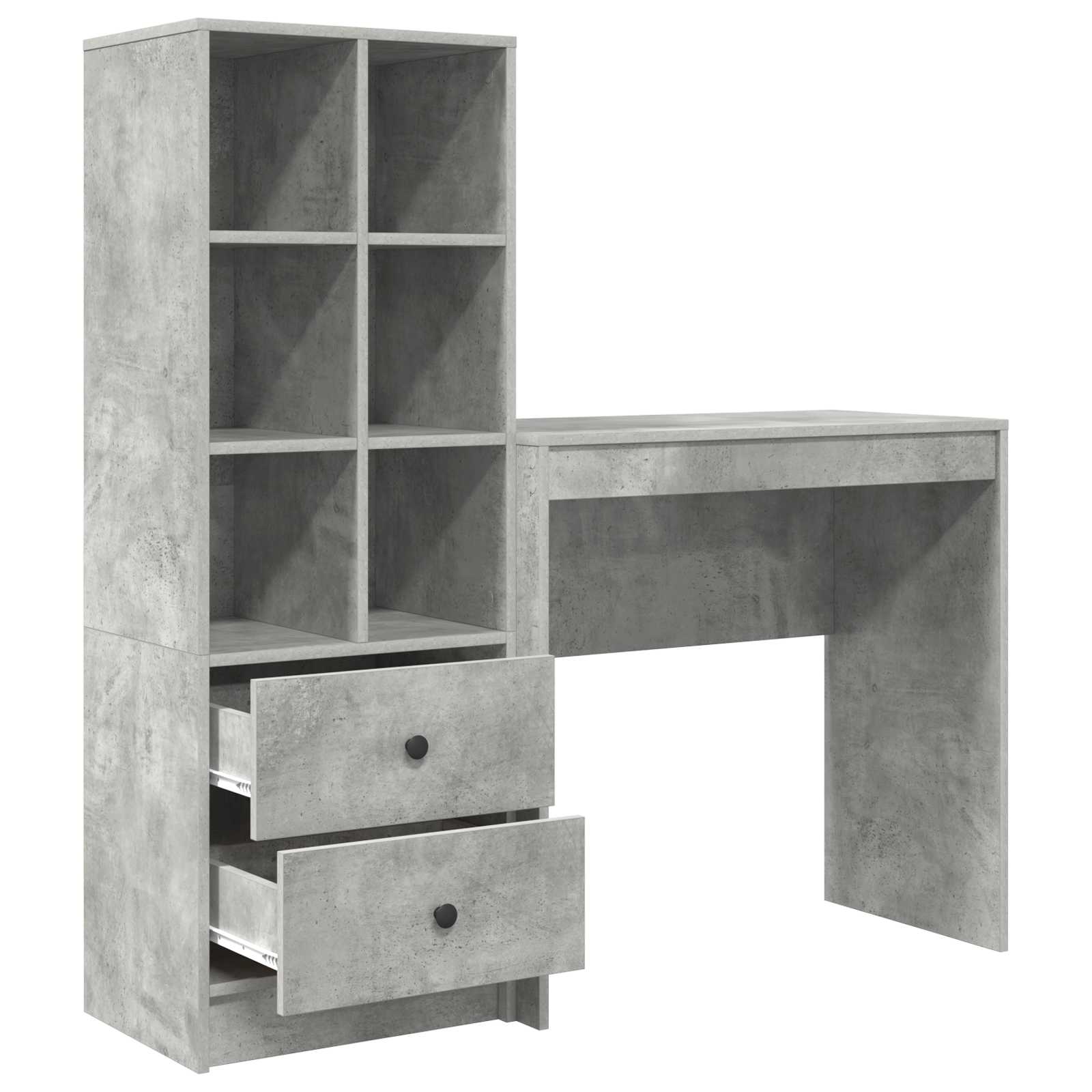 Stol s ladicama s policom s pohranom 2 pcs Betonski sivi