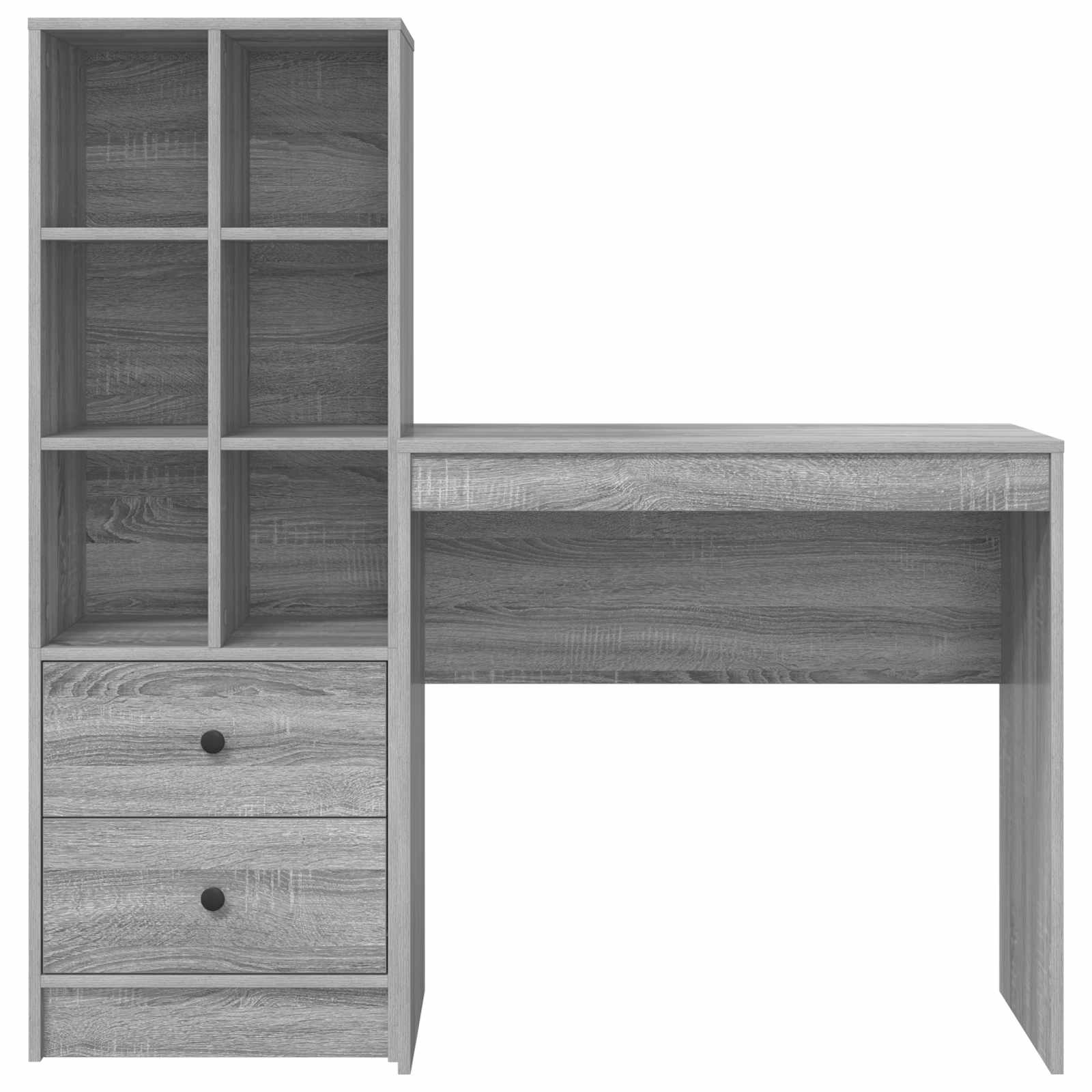 Stol s ladicama s policom s pohranom 2 pcs Siva Sonoma