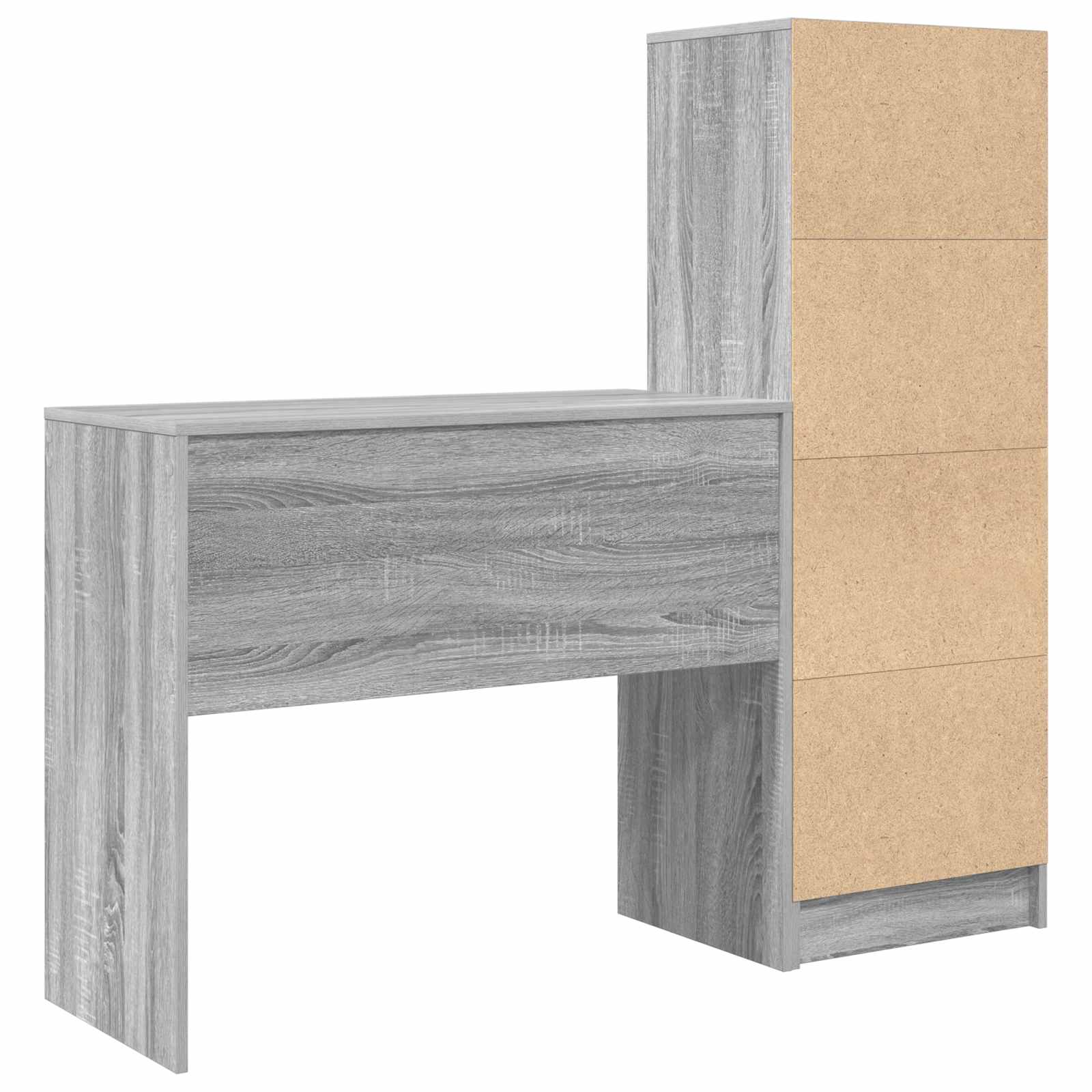 Stol s ladicama s policom s pohranom 2 pcs Siva Sonoma