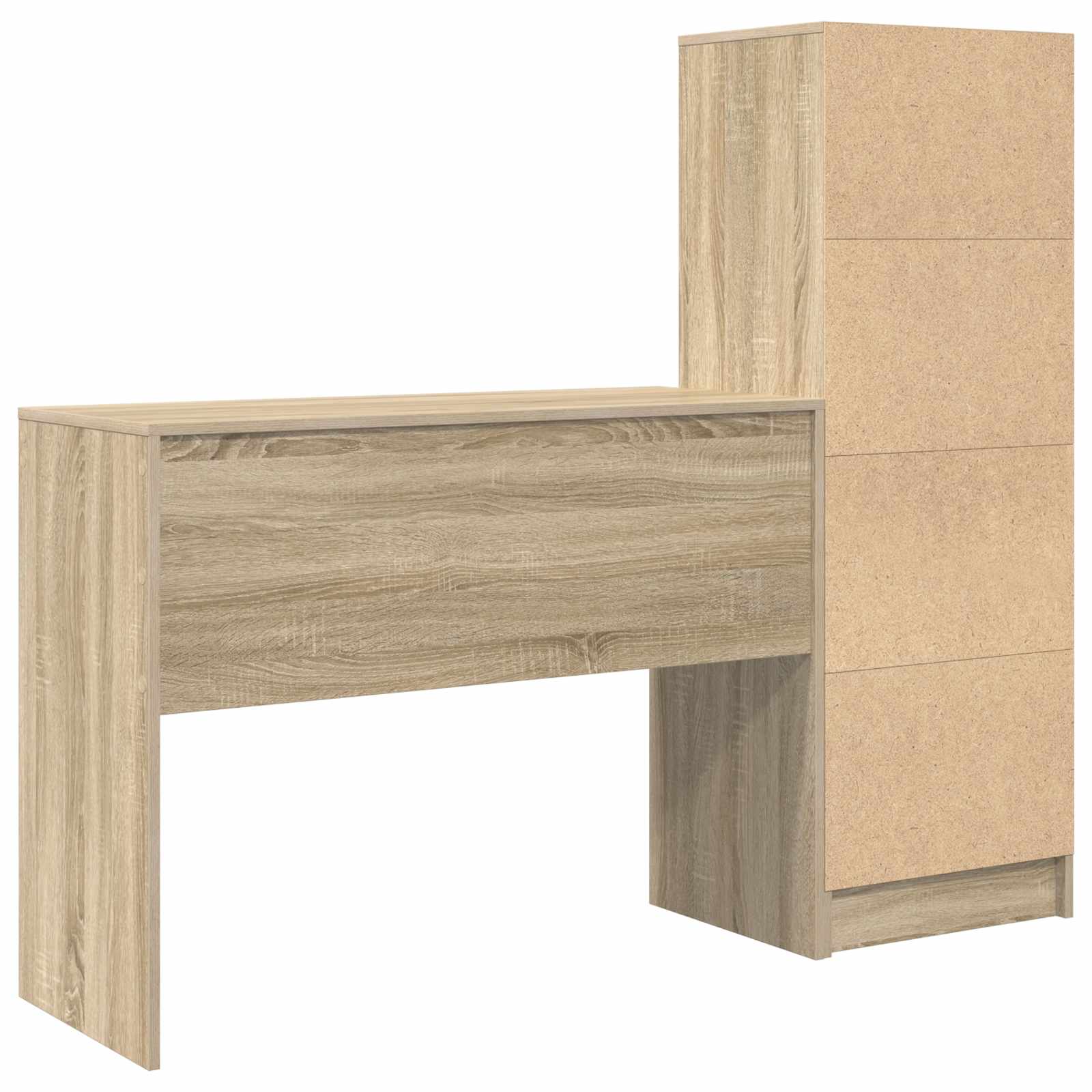 Stol s ladicama s policom s pohranom 2 pcs Sonoma hrast