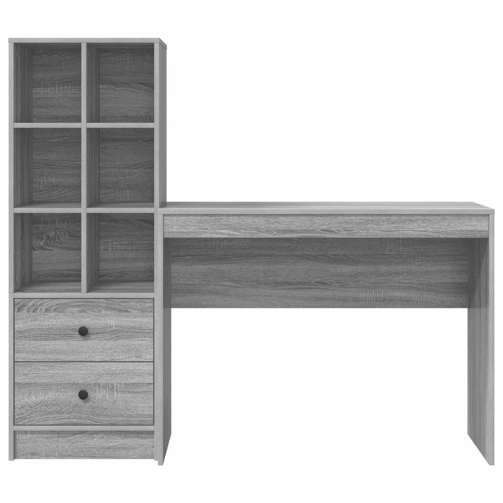 Stol s ladicama s policom s pohranom 2 pcs Siva Sonoma