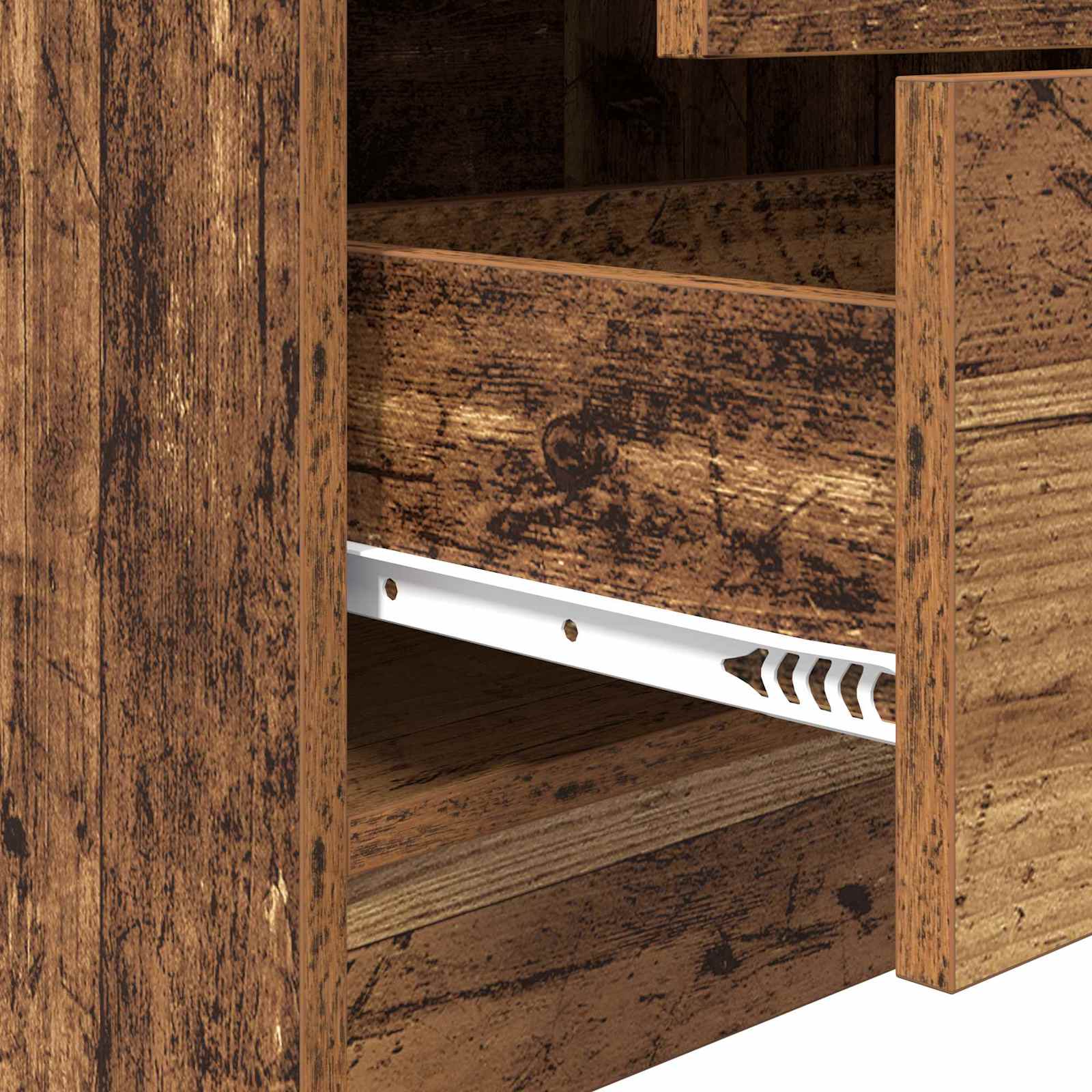 Stol s ladicama s policom s pohranom 2 pcs Staro drvo