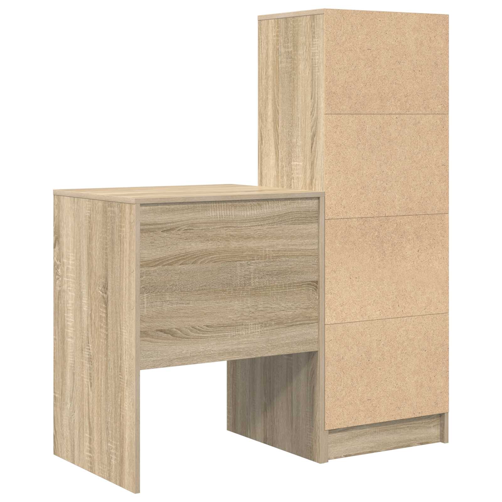 Stol s ladicama s policom s pohranom 2 pcs Sonoma hrast