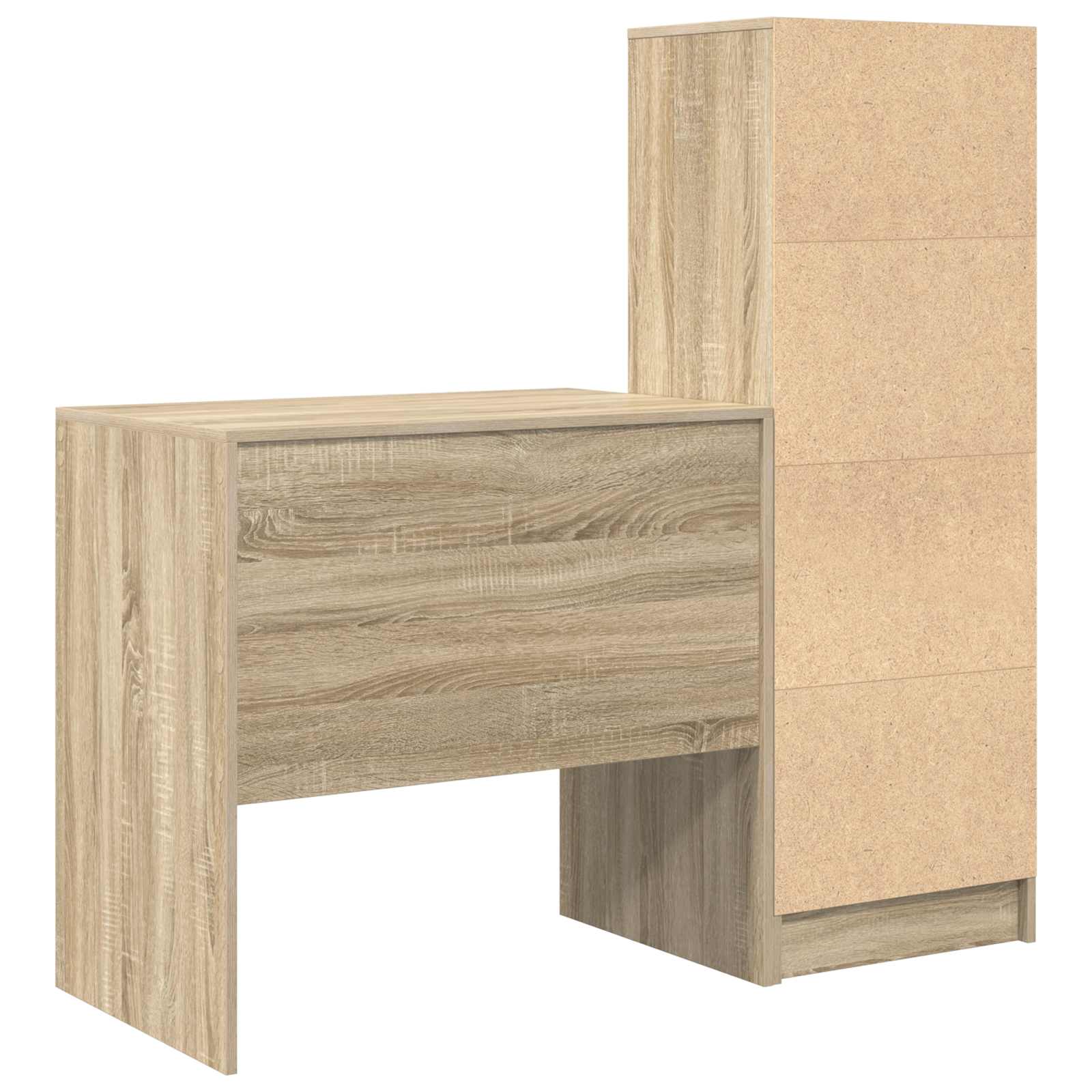 Stol s ladicama s policom s pohranom 2 pcs Sonoma hrast