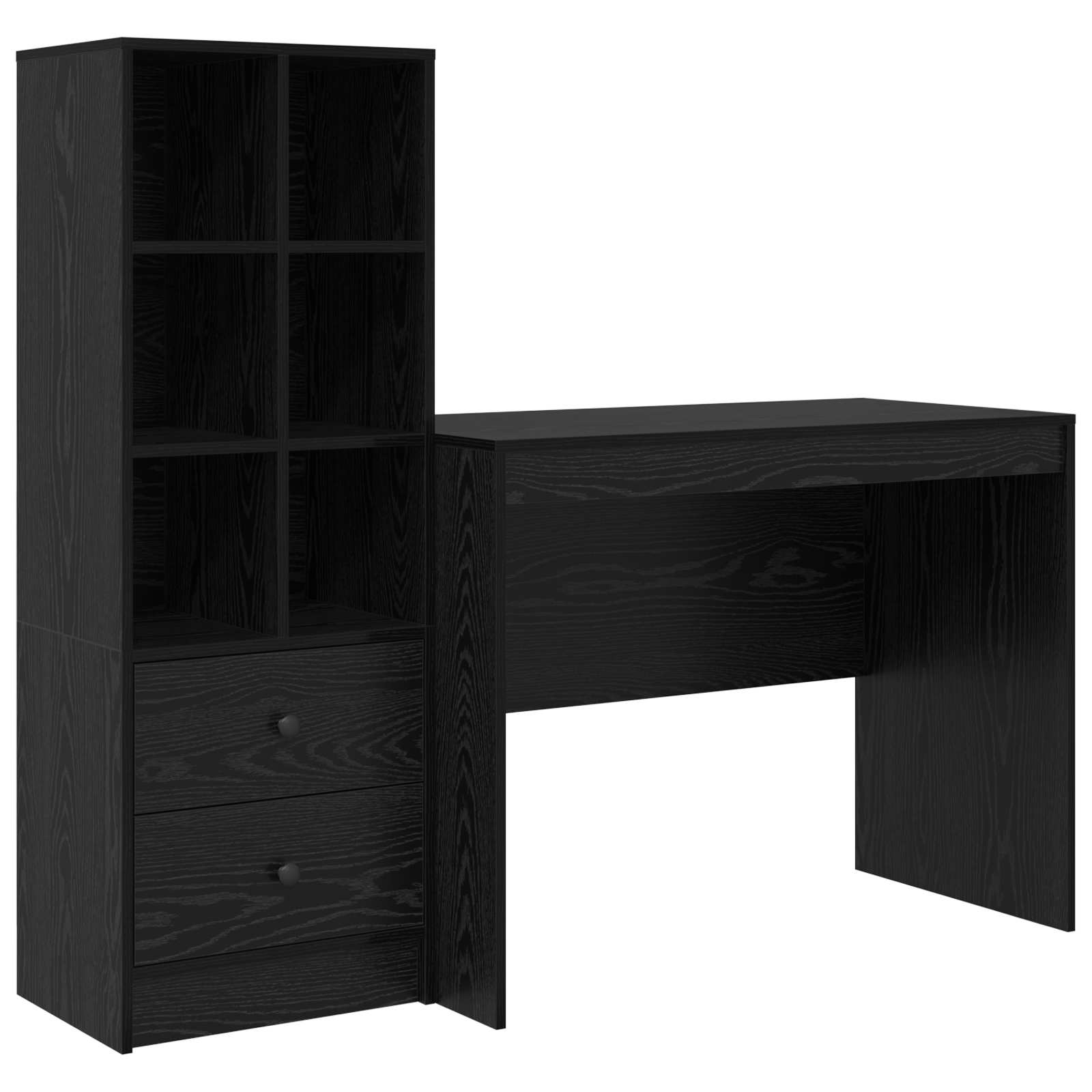 Stol s ladicama 2 pcs Crni hrast