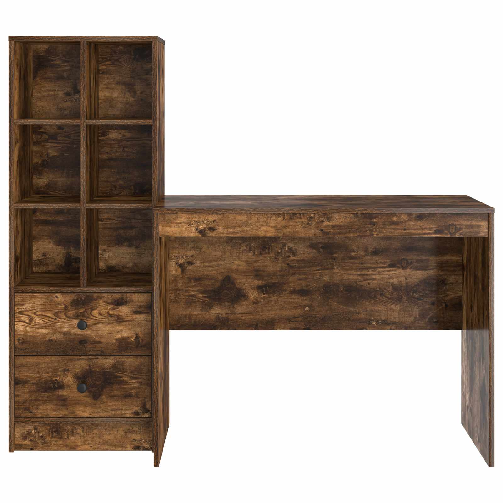 Stol s ladicama 2 pcs Dimljeni hrast