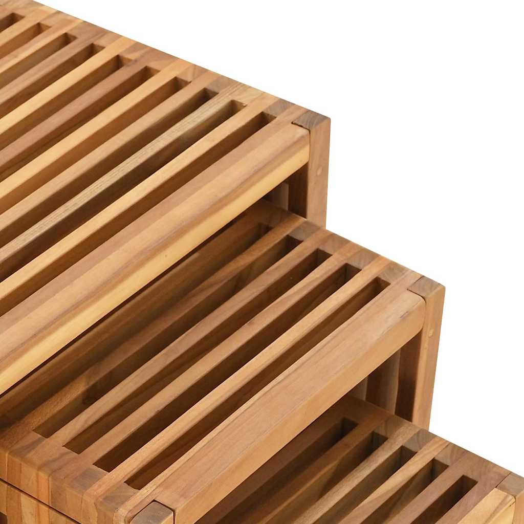 Vrtni bočni stol 3 pcs Smeđa 33 x 44,5 x 51 cm Čvrsto teak drvo