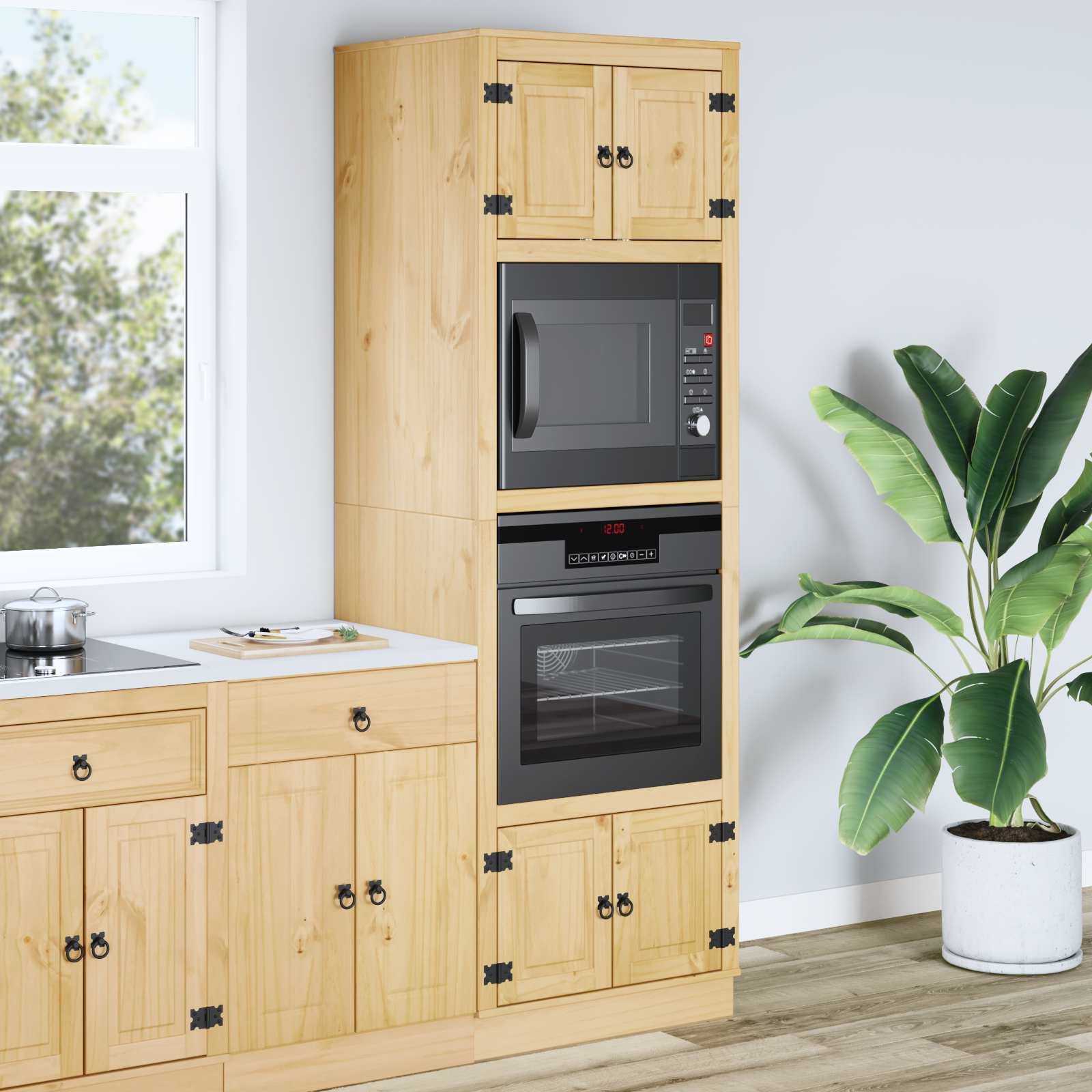 Cabinet SKI Medeno Smeđa 66 x 58 x 207 cm Čvrsto borovo drvo